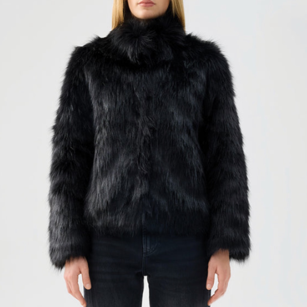 Unreal Fur Black Faux Fur Delish Jacket